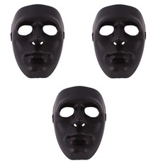 PARTYSHOW 行為藝術面具 3入, 黑色, 3個