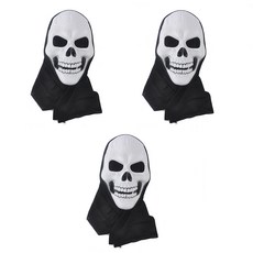 PARTYSHOW 擬真骷髏連帽面具 3入, 混合顏色, 3個