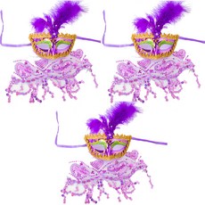 PARTYSHOW 威尼斯貝 普通面具 3入, 紫色