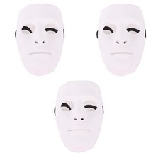 PARTYSHOW 行為藝術面具 3入, 白色, 3個