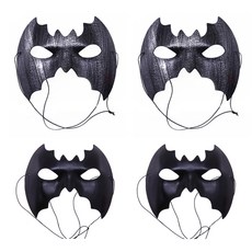 PARTYSHOW 魅影面具 黑色 2入 + 灰色 2入, 混合顏色