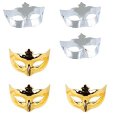 PARTYSHOW Opera Glossy 半面罩金色 3p + 銀色 3p, 混色