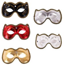PARTYSHOW 歌劇貓面具 5款, 白色, 黑色, 金色, 銀色, 紅色