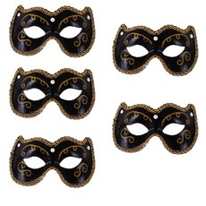 派對秀歌劇魅影面具 5入, 黑色