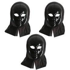 PARTYSHOW 高級歌劇連帽面具 3入, 黑色, 3個