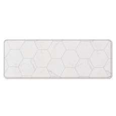 印地安大理石紋雙面廚房地墊, 白色(正面)+灰色(背面), 1入