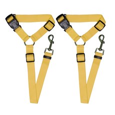 meongmoongs 汽車掛狗安全帶, 黃色的, 2個