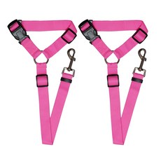 meongmoongs 汽車掛狗安全帶, 粉色的, 2個
