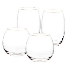 NICOTT 金水晶Urban Glass Cup 短款350ml x 2p + 長款350ml x 2p, 混色, 1套