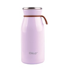 OSLO 牛奶罐造型手把保溫瓶, 紫色, 450ml, 1個