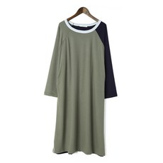 Eomjjang 孕婦拼色長袖連身裙