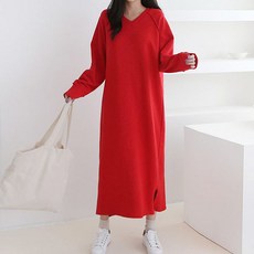 BONBONSTORY V領落肩孕婦連身裙