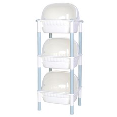 Hello Living 3層多功能防塵收納架 水藍色, 1組