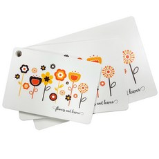 超輕花卉切菜板 3p 套組綠色, 1套, 砧板大+中+小