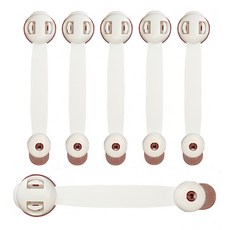 雙扣抽屜安全鎖 2入, 3組, 棕色