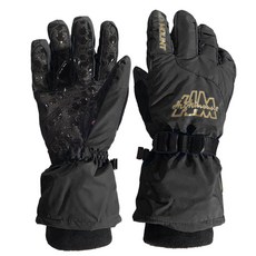 HIGH MOUNT 男用 栗色 防寒 防水 冬季手套, 黑色