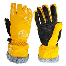 HIGH MOUNT 栗色 防寒 防水 冬季手套, 黃色