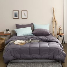 素色絎縫薄被, 炭灰色