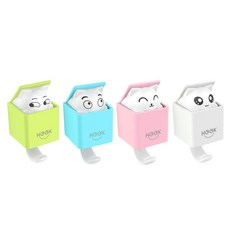 ANTS 4個Cat Pip Bow多功能廚房掛鉤, 白色、綠色、藍色、粉色, 1套