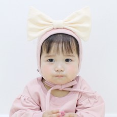 알로하제이 배색 빅리본 아기모자