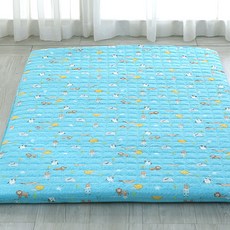 gBEDDING 40支棉動物圖案斜紋絎縫床單, 藍色