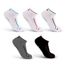 TIGHTEND 女款 One Bouncing X-Grip 運動襪 5雙, 藍色, 紅色, 黑色, 灰色, 黑紅色, 5個