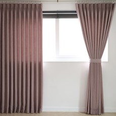 Mirum 人字紋蝴蝶褶遮光窗簾組, 淺粉色