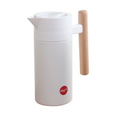 ONE+1 尖嘴304不鏽鋼保溫水壺, 1.2L, 白色奶油