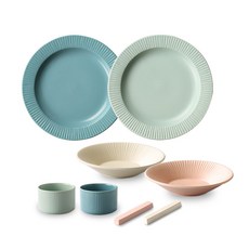 Ato 西部套組 8p B 型, 混色, 圓形8寸2p+中冷2p+醬碗2p+勺架2p