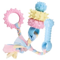 DING DONG PET 狗狗粉彩拔河玩具 可愛套組, 隨機出貨, 1套