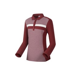 PRO WORLD CUP 女款拼色人字紋長袖POLO衫 Q419-3473-1DR