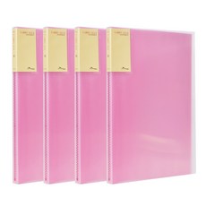ECO Chungwoon 新透明文件夾 30頁 A4, 30張, 粉紅色, 4個