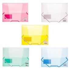 ECO Chungwoon 透明X型束帶文件夾 A4 5入, 混合顏色, 1套