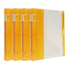 ECO Chungwoon 雙色活頁透明文件夾 20頁 A4, 黃色, 4個