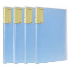 ECO Chungwoon 新款透明文件夾 30頁 A4, 天藍色, 4個