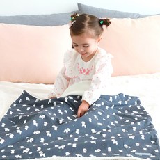 bebe chouette 仿羊毛印花超細纖維毯, 比熊犬款