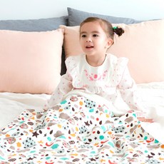 bebe chouette 仿羊毛印花超細纖維毯, 月亮星星款