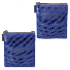 큐트에코 네임 라벨 매쉬/타포린 심플 약 파우치 2p, 코발트블루