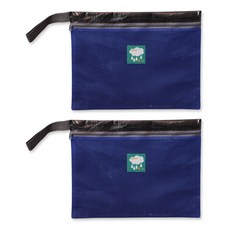 可愛的生態名稱標籤 Mash 前拉鍊板袋 2p, 鈷藍色