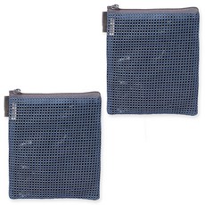 큐트에코 네임 라벨 매쉬/타포린 심플 약 파우치 2p, 그레이블루