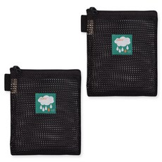 可愛的生態名稱標籤搗碎簡單藥袋 2p, 黑色