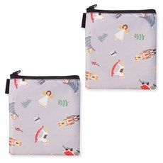 可愛的生態名稱標籤防水簡單藥袋 2p, 天使女孩款