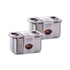 STENLOCK 史丹利 經典手提式不鏽鋼保鮮盒, 7.4L, 2入