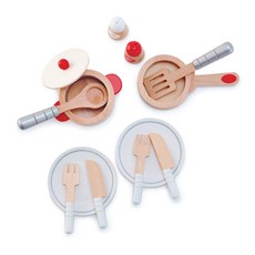 하페 요리 도구 여아 역할놀이 목재완구, 혼합 색상, 1개