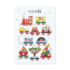 ariati 場景磁性壁貼 364*515mm 123火車, 1個