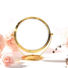 인투데코 양면 확대 탁상거울 골드 크롬 플레이트 TQ-504, 혼합 색상