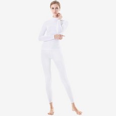 GearX 女款半高領刷絨長袖T恤+內搭長褲套裝