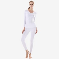 GearX 女款V領刷毛八分袖長褲內搭衣套裝