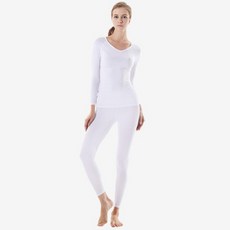 GearX 女款V領刷絨內衣+內搭長褲套裝