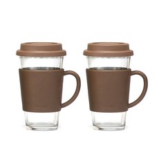 Glasslock 環保隨行杯, 棕色, 500ml, 2個